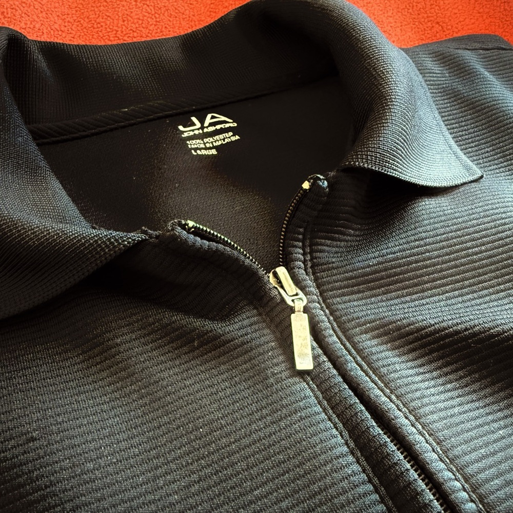 Mens JA John Ashford Black 1/4 zip Polo shirt